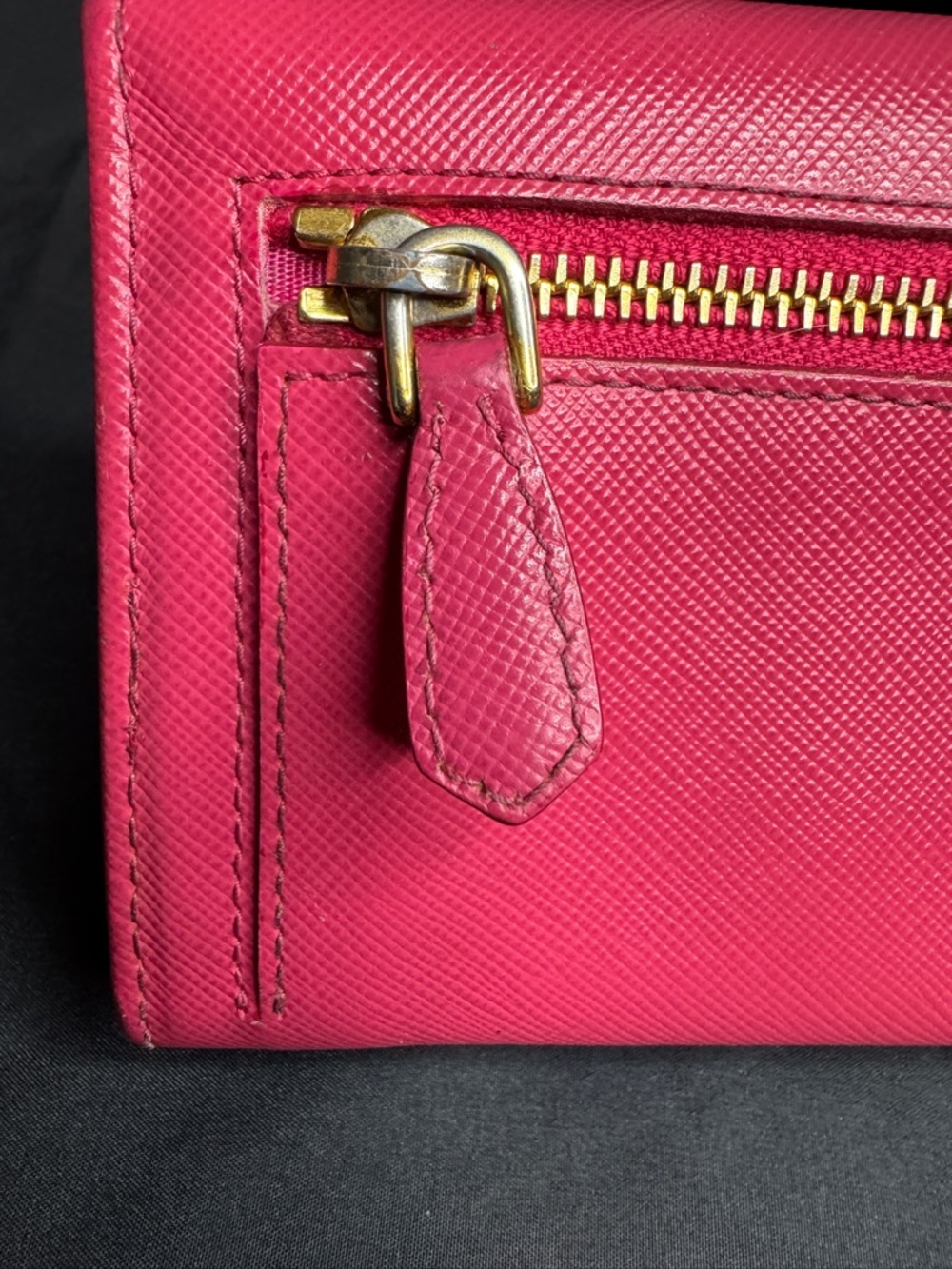 Prada Pink Saffiano Fiocco Continental Bow with Gold Logo Wallet - Picture 8 of 16